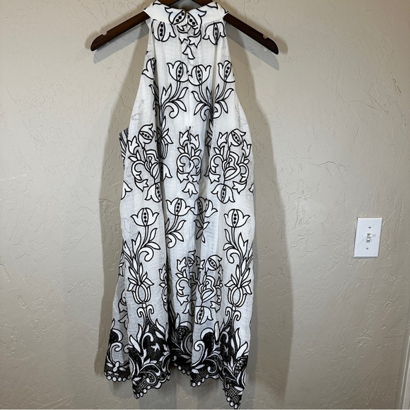 Badgley Mischka Embroidered Floral Halter Dress Women’s Size 10 Preppy Spring - Picture 2 of 10